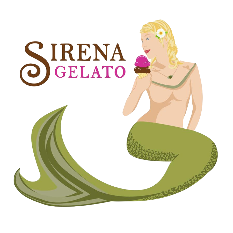 Sirena Gelato Logo - Mermaid Licking Ice Cream Cone