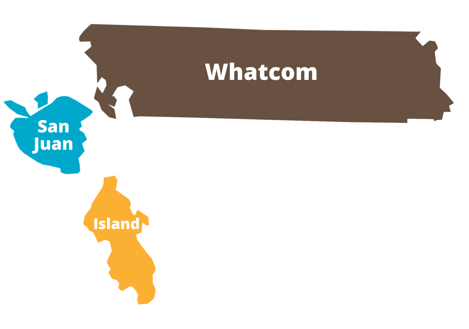 Shapes of Whatcom, San Juan, and Island Counties